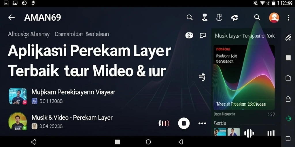 Tampilan antarmuka sederhana AMAN69 dengan fitur Perekam Layar.
