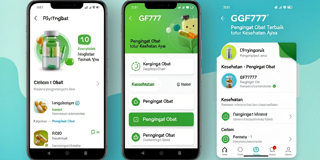 Tampilan antarmuka GF777 yang ramah pengguna untuk Pengingat Obat.