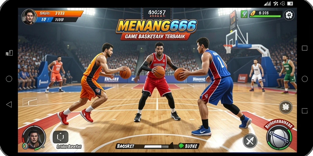Tampilan antarmuka permainan Basket MENANG666 yang menarik dan interaktif.