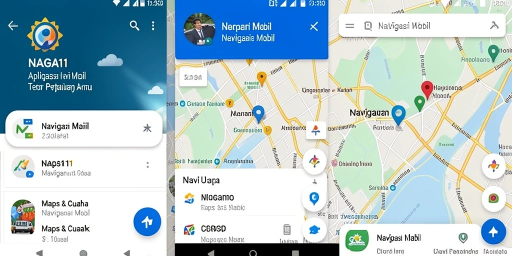 Antarmuka aplikasi NAGA11 menampilkan peta dan navigasi rute yang jelas.