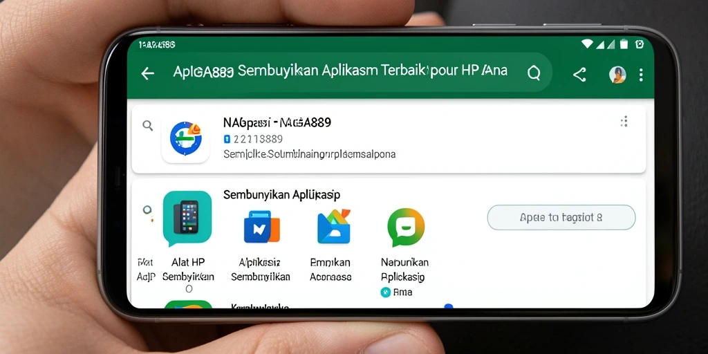 Tampilan antarmuka NAGA889 yang sederhana dan efektif untuk menyembunyikan aplikasi.