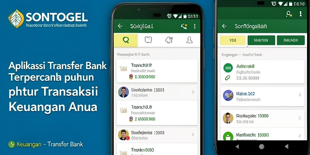 Antarmuka pengguna SONTOGEL yang sederhana dan fungsional untuk transfer bank.