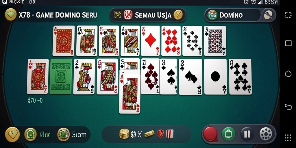 Antarmuka menarik dari permainan Domino X78.